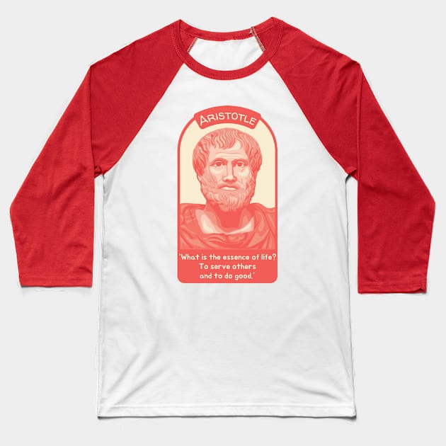 Aristotle Portrait and Quote Baseball T-Shirt by Slightly Unhinged